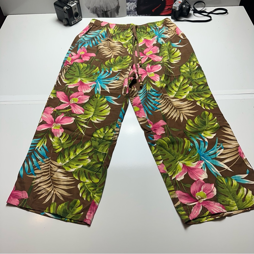 Tropical Silk Resort Pants | Wide Leg Drawstring · Bamboo Traders - Picture 8 of 13
